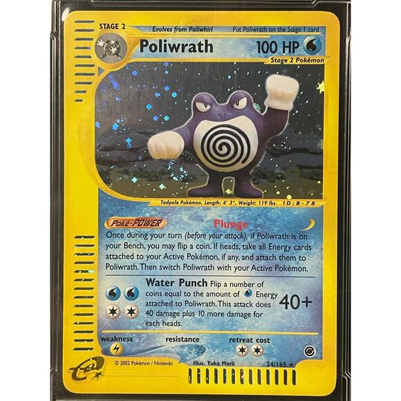 2002 Poliwrath #24 Pokémon Expedition Holo ArenaClub Graded NM-MINT+ 8.5 - Picture 2 of 4